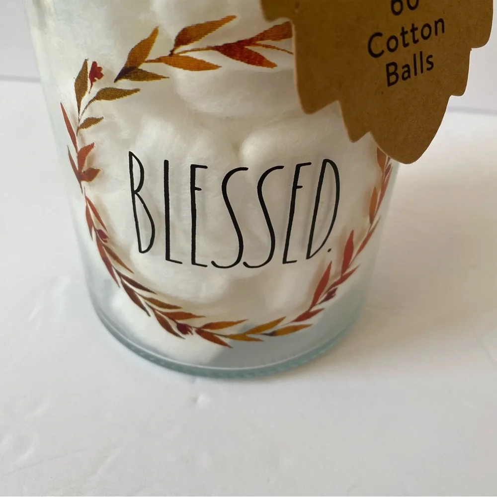 NWT Rae Dunn BLESSED Cotton Ball Jar
